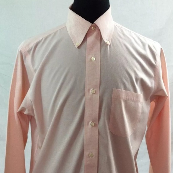 BROOKS BROTHERS White with Peach Checks size 15/34 - Picture 5 of 6